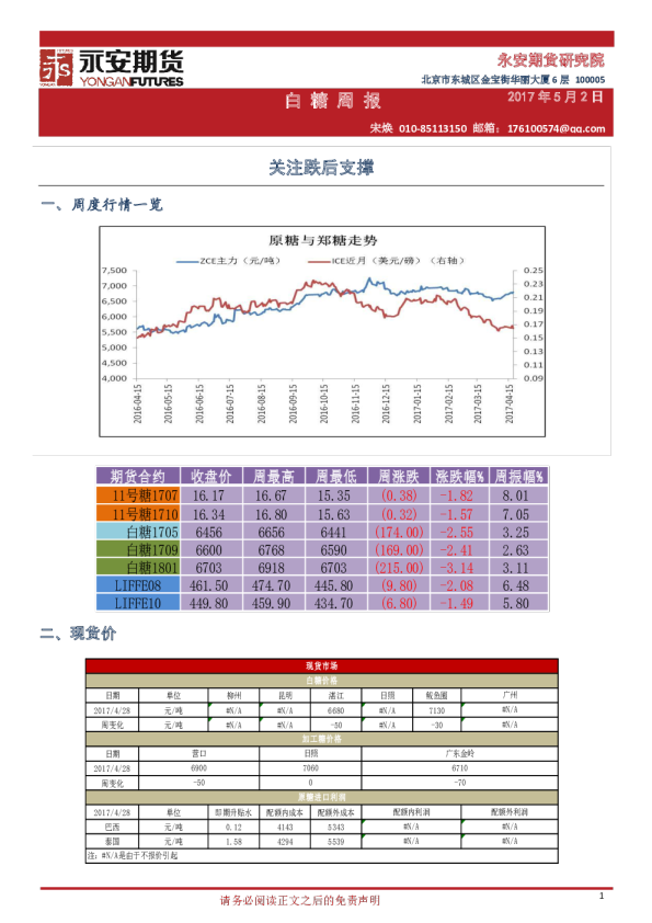 白糖周报：关注跌后支撑
