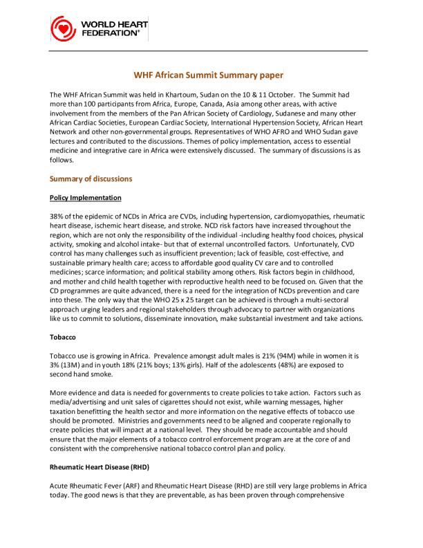 WHF非洲峰会总结报告