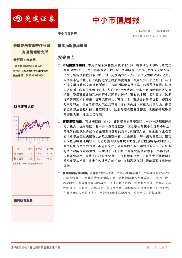 中小市值周报：震荡加剧保持谨慎