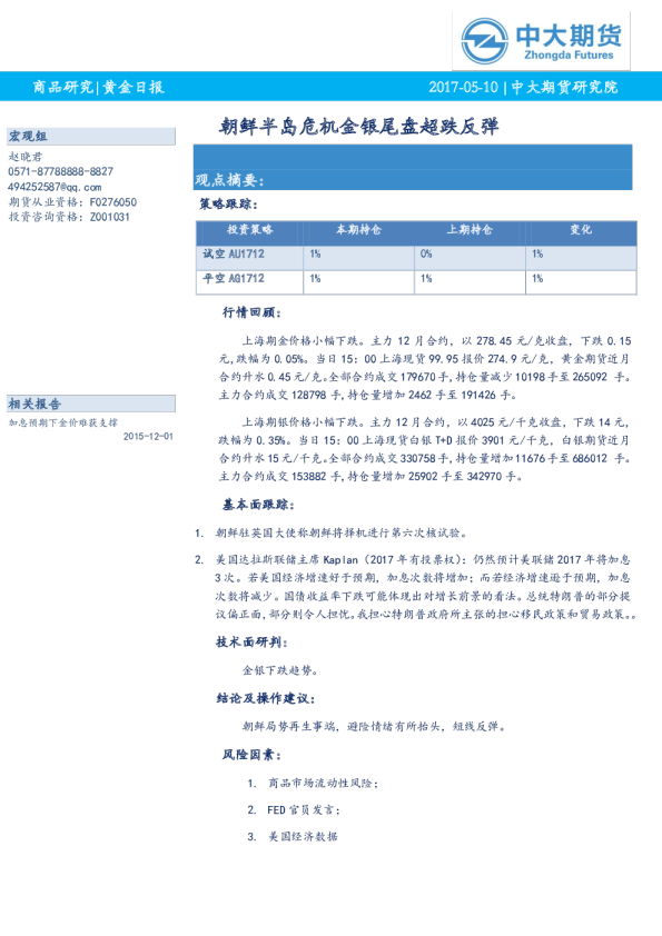 朝鲜半岛危机金银尾盘超跌反弹