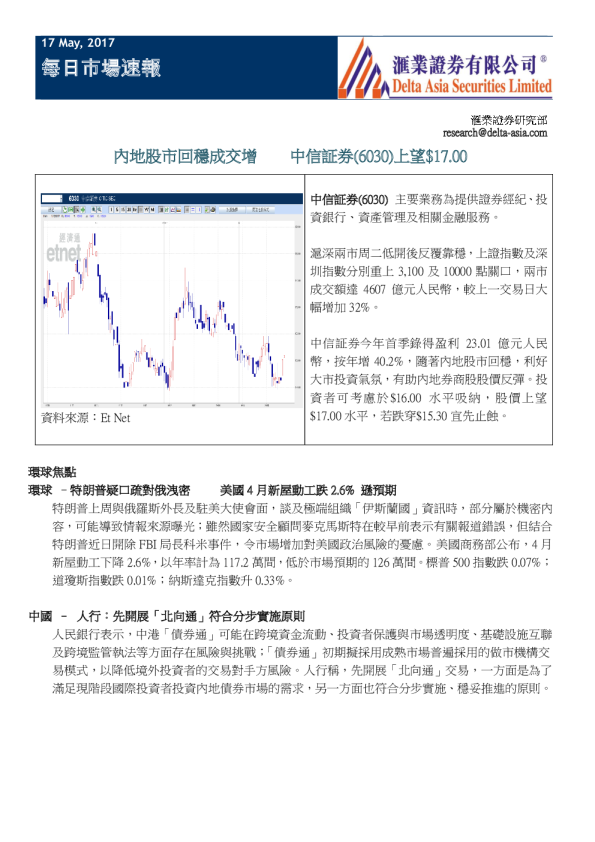 汇业证券每日市场速报