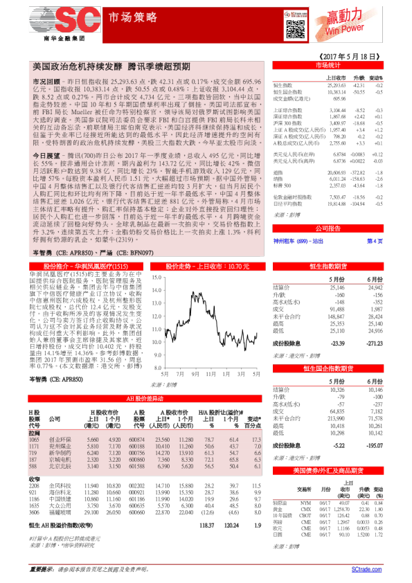 美国政治危机持续发酵，腾讯季绩超预期