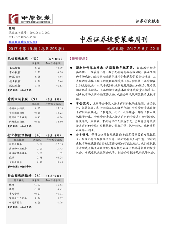 投资策略周刊2017年第19期（总第295期）