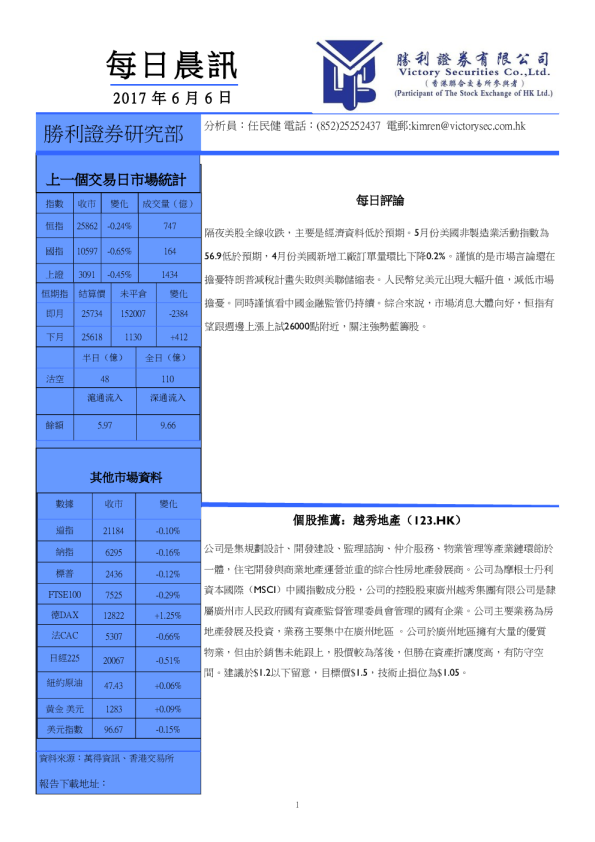 胜利证券每日晨讯