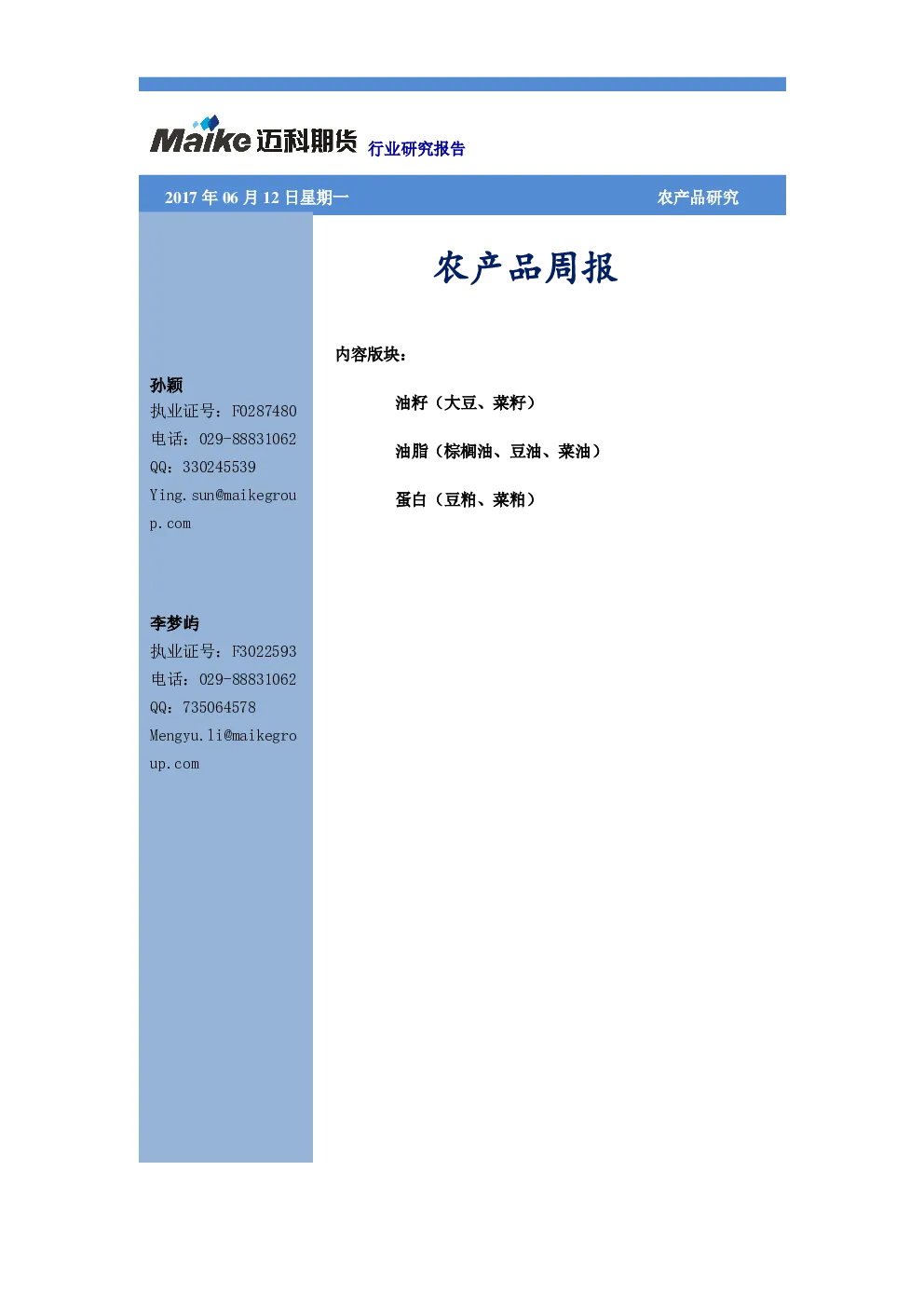 报告封面