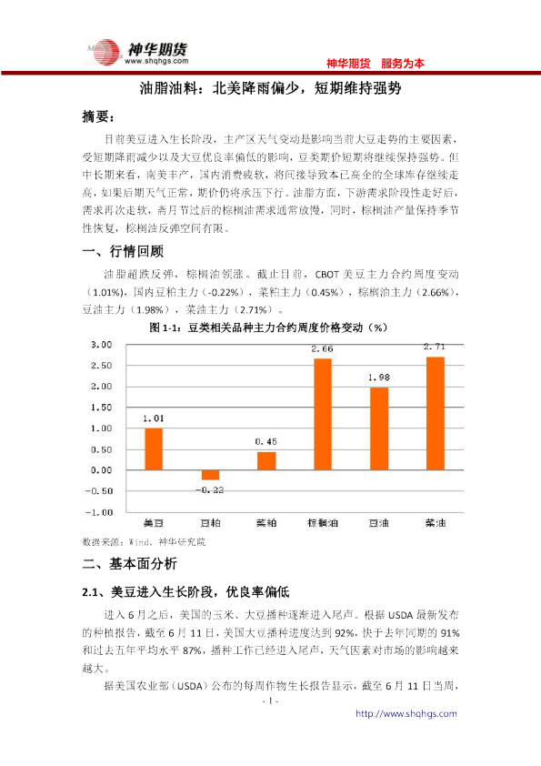 油脂油料：北美降雨偏少，短期维持强势