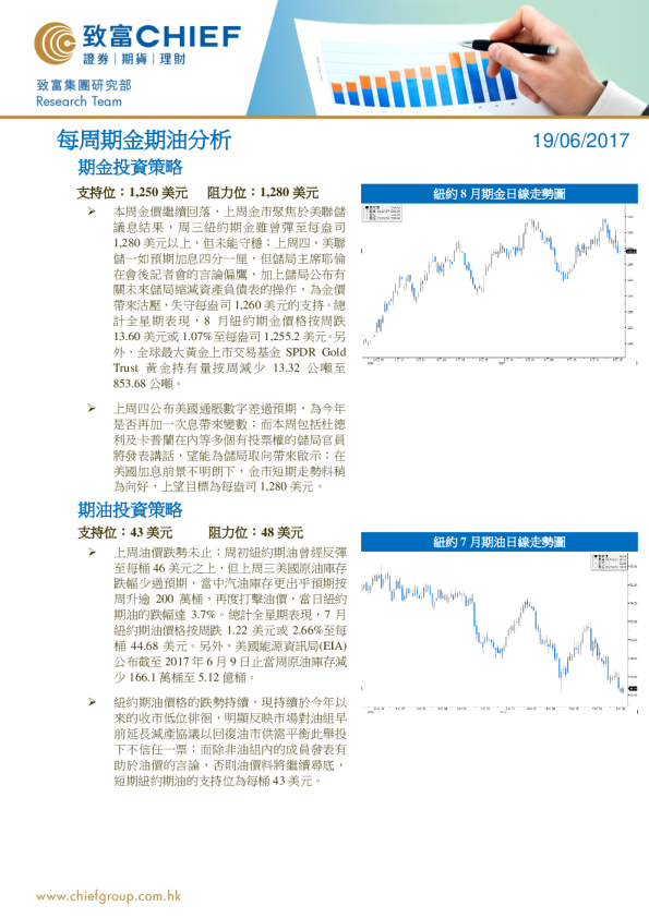 致富证券每周期金期油分析