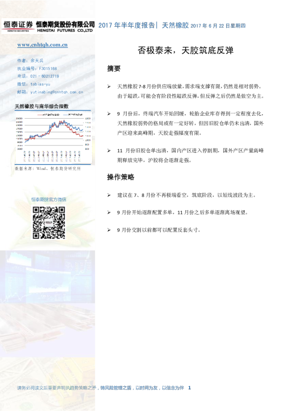 否极泰来，天胶筑底反弹