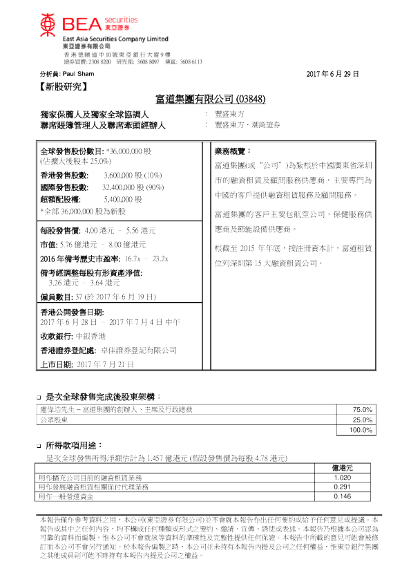新股研究：富道集团有限公司