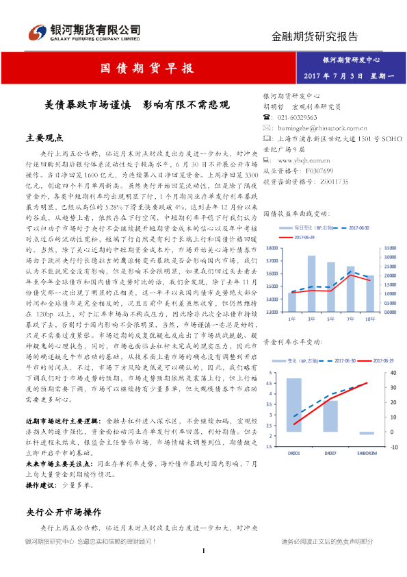 国债期货早报：美债暴跌市场谨慎 影响有限不需悲观