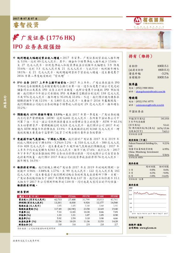IPO业务表现强劲
