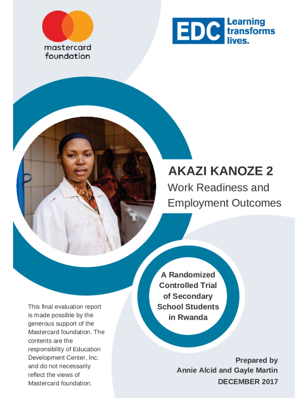 Akazi Kanoze 2: Randomized Controlled Trial of Secondary Students in Rwanda