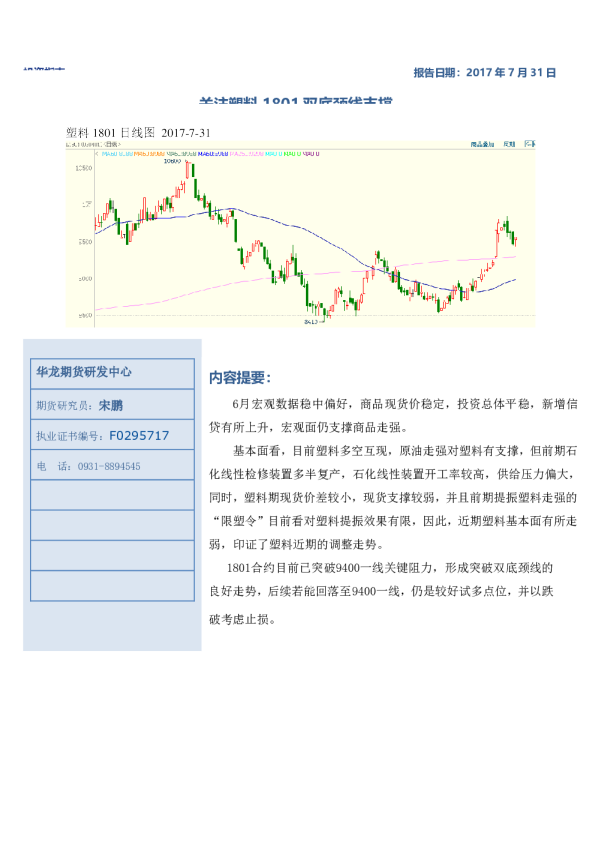 关注塑料1801双底颈线支撑