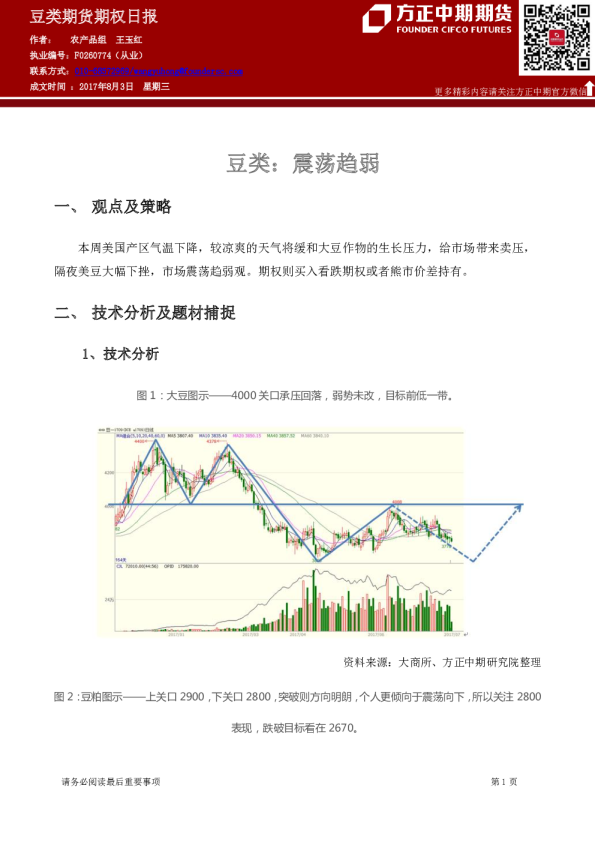 豆类期货期权日报：震荡趋弱