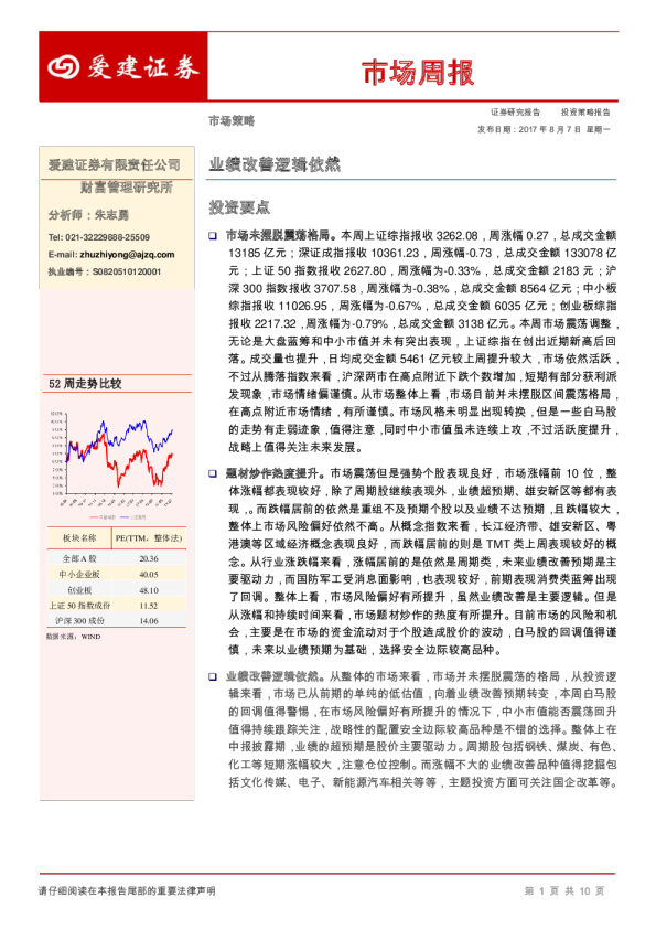 市场周报：业绩改善逻辑依然