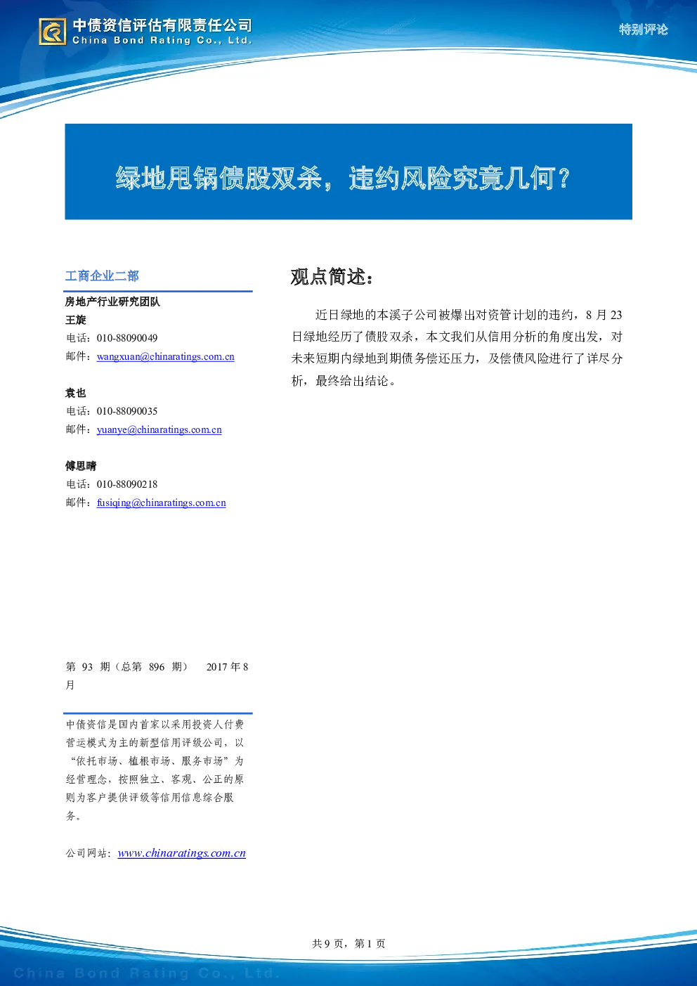 报告封面