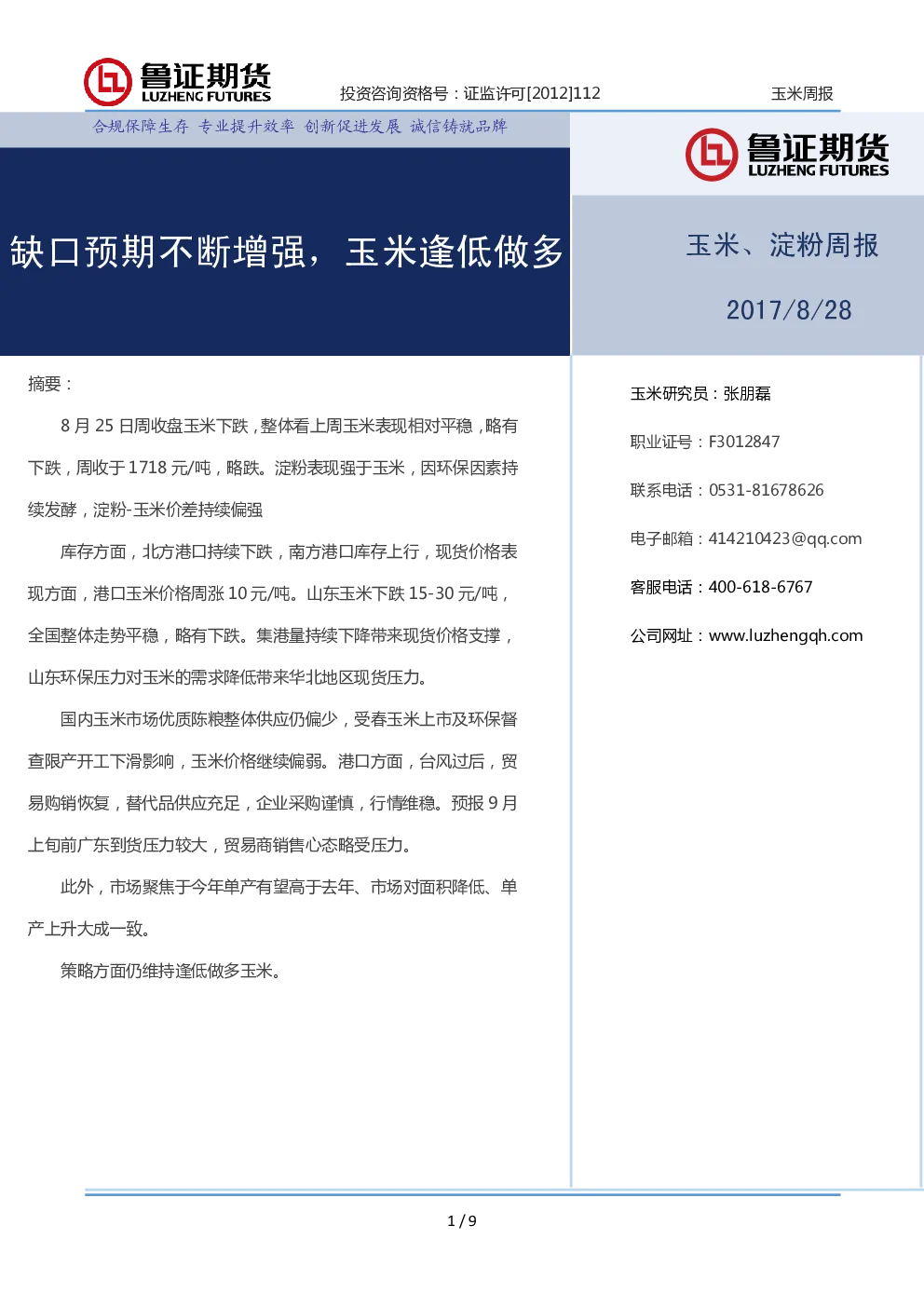 报告封面