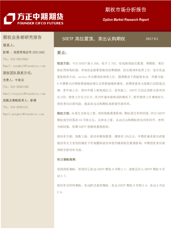 期权市场分析报告