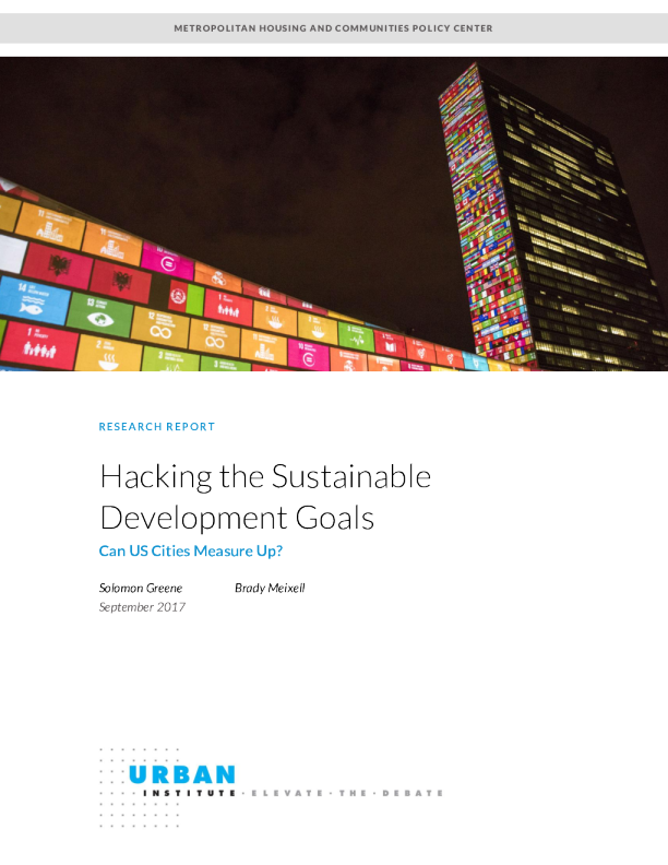 Hacking the sustainable development goals can us cities measure up 