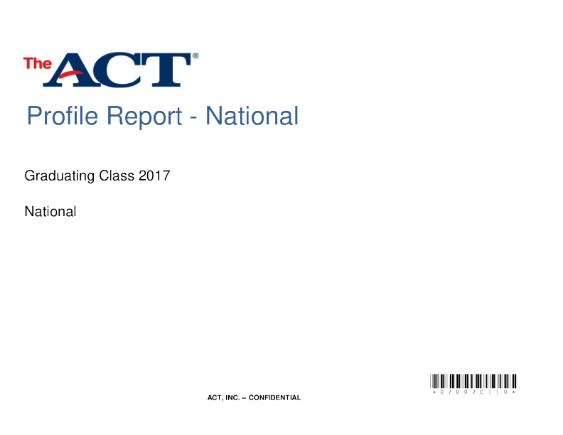 ACT National Profile Report 2017