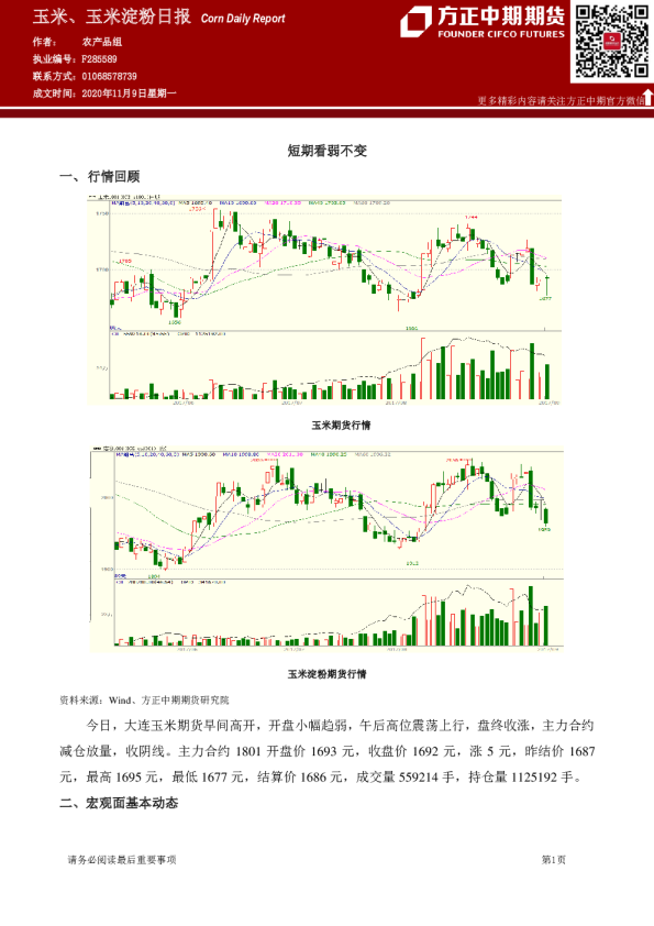 玉米、玉米淀粉日报