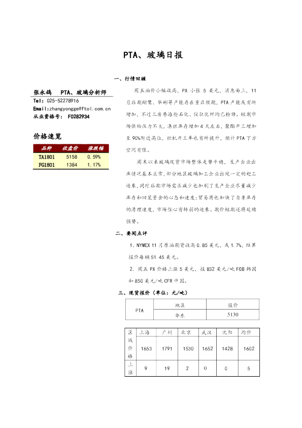 PTA、玻璃日报