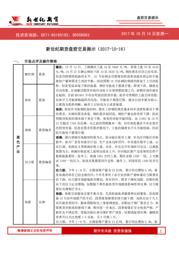 盘前交易提示