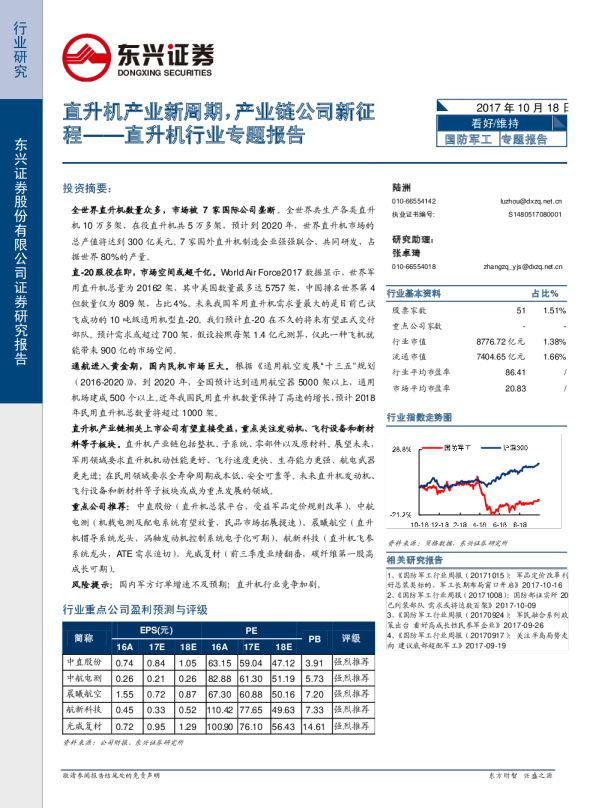 直升机行业专题报告：直升机产业新周期，产业链公司新征程