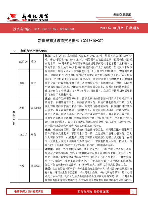 盘前交易提示