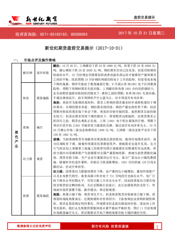 盘前交易提示