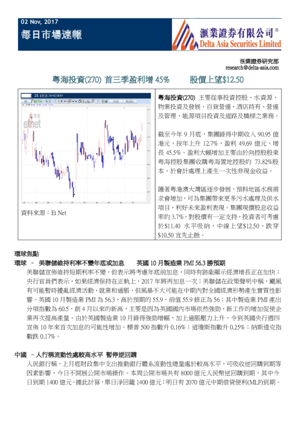 汇业证券每日市场速报