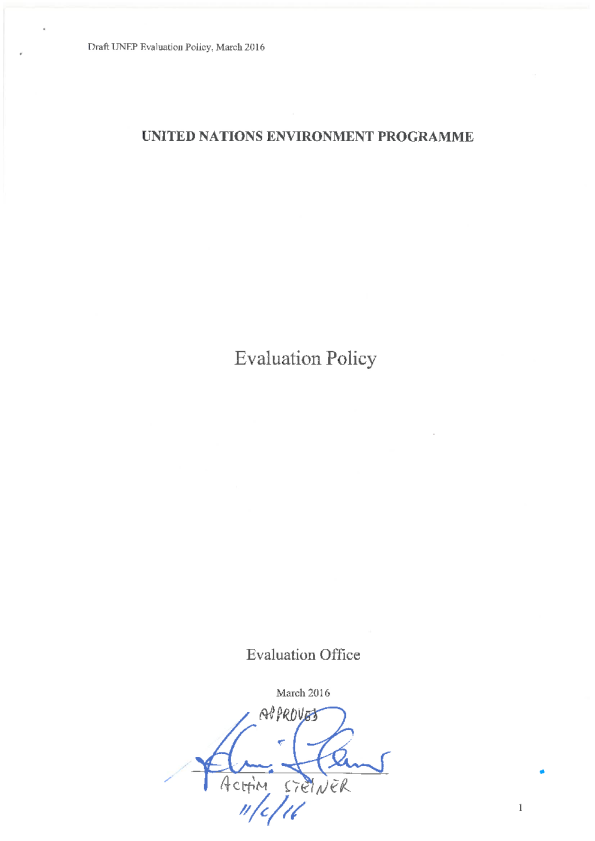 Evaluation Policy 2016