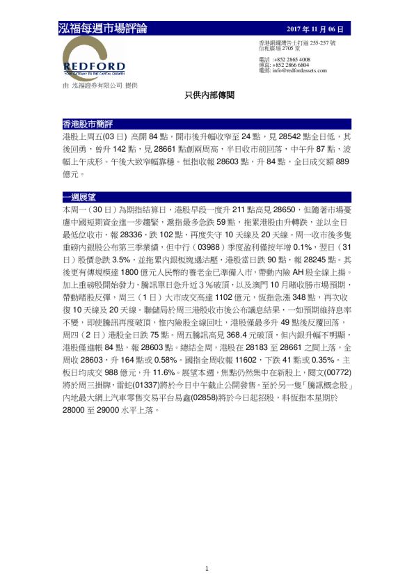 每周市场评论