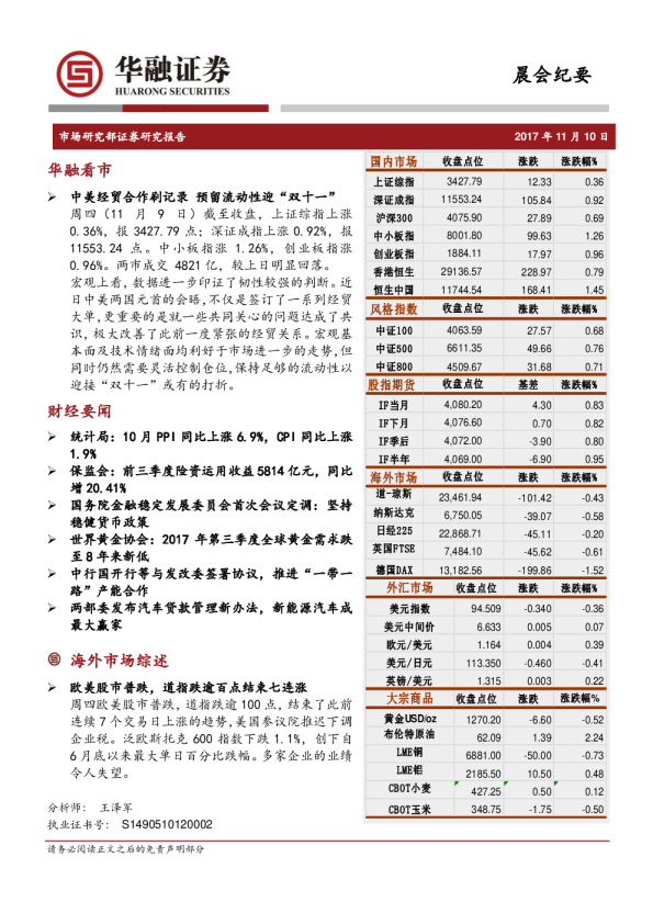 晨会纪要