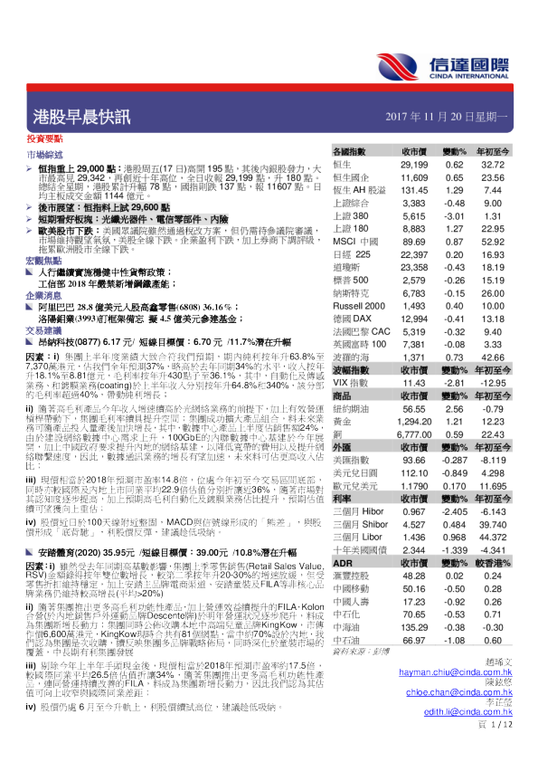 信达国际港股早晨快讯