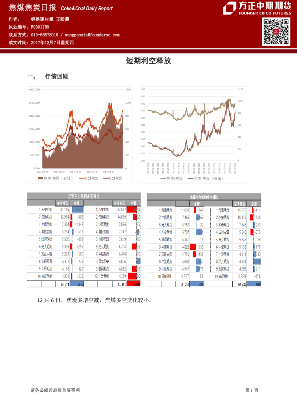焦煤焦炭日报：短期利空释放
