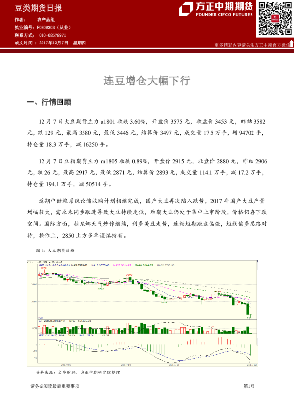 豆类期货日报：连豆增仓大幅下行