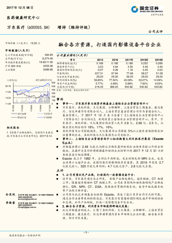 融合各方资源，打造国内影像设备平台企业