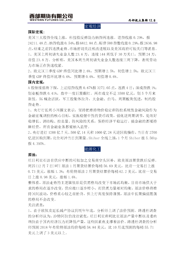 西部期货西部视点集锦