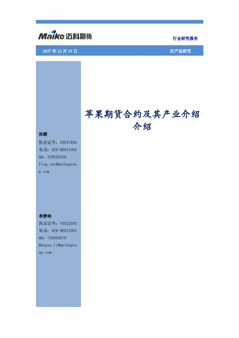报告封面
