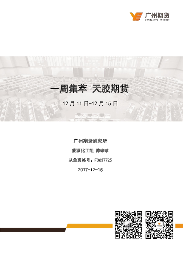一周集萃 天胶期货