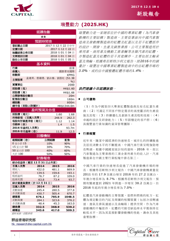新股报告