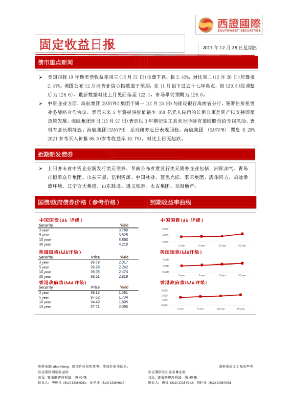 西证国际固定收益日报