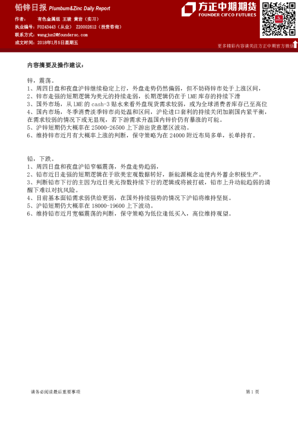 铅锌日报