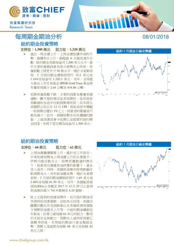 致富证券每周期金期油分析