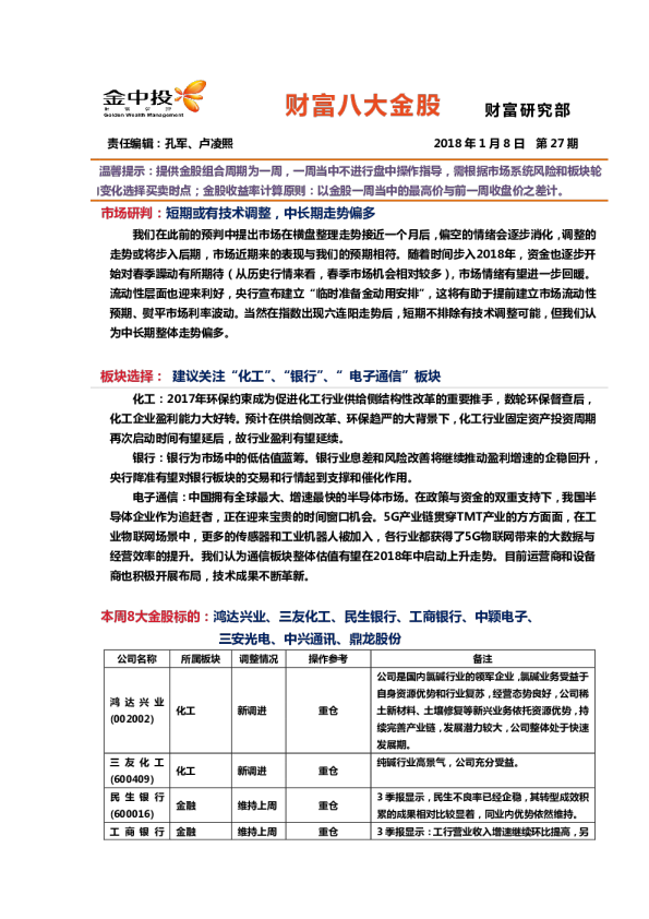 财富八大金股