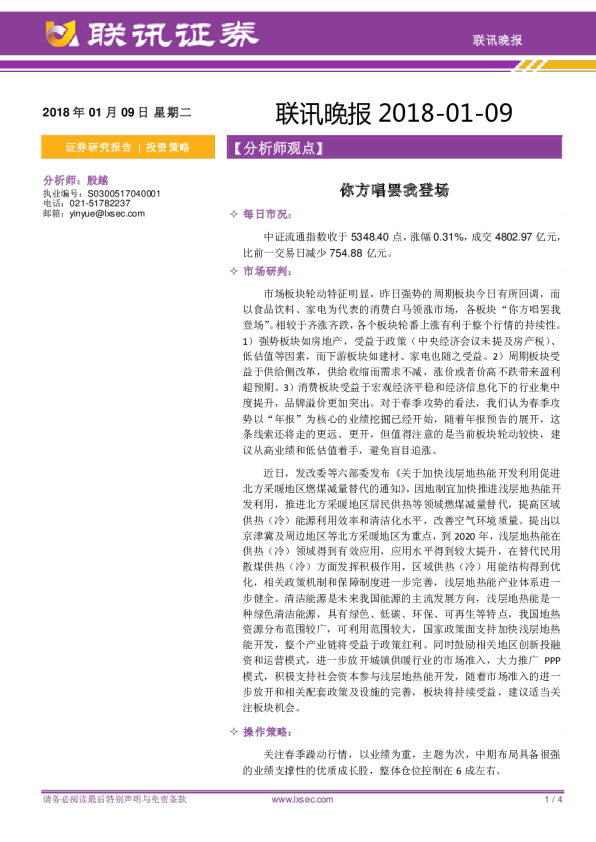 联讯晚报：你方唱罢我登场