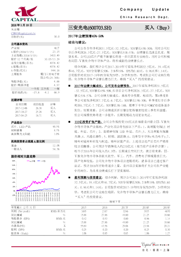 2017年业绩预增45%-50%
