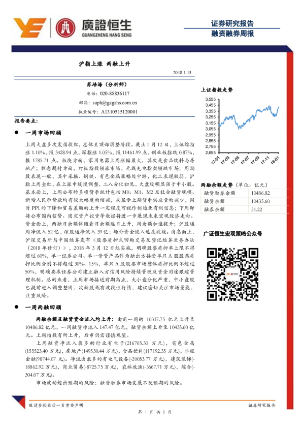 融资融券周报：沪指上涨 两融上升