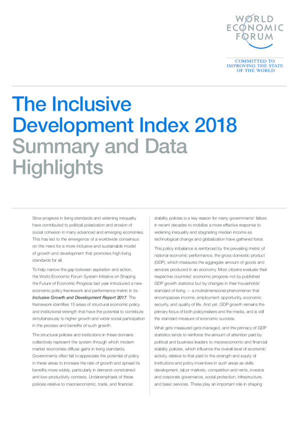 The Inclusive Development Index 2018